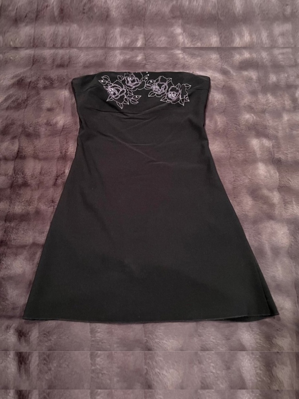 Black Strapless Dress with Cut-Out Back (Medium)
